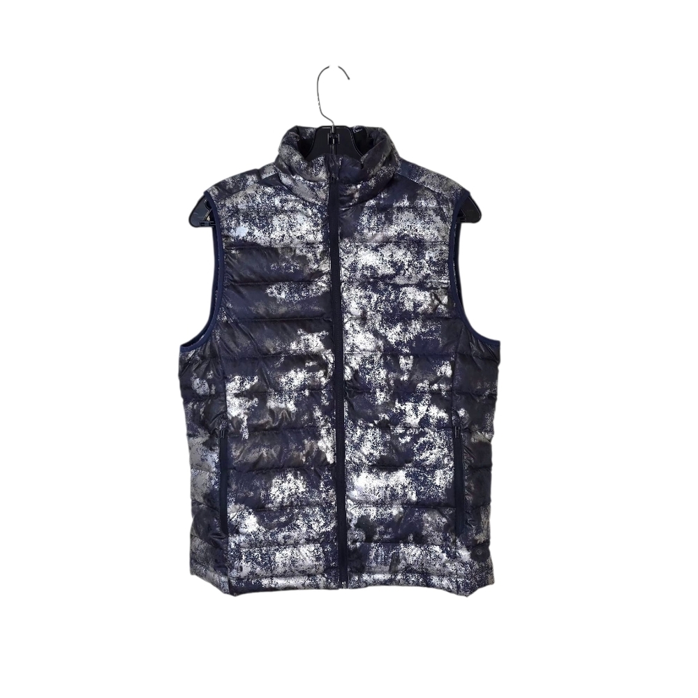 OROBOS Women's Down Puffer Vest Navy Silver Black Small‎ Outdoor